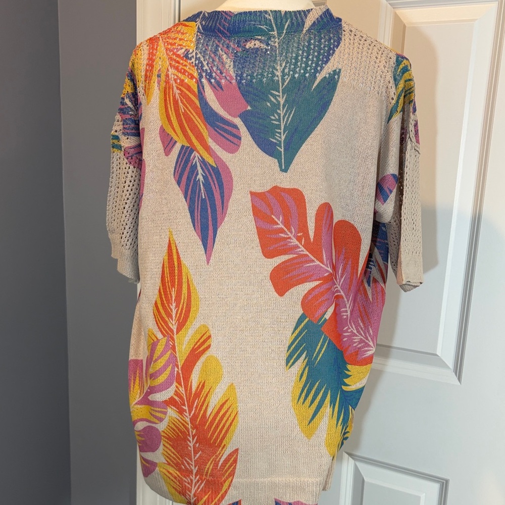 Fate Multicolor Leaf Pattern Blouse - image 5